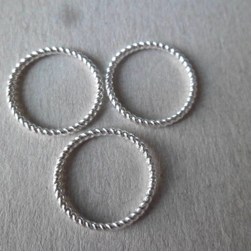 X 10 cercles anneaux fermer ciselé connecteur pendentif argenté 18 mm 