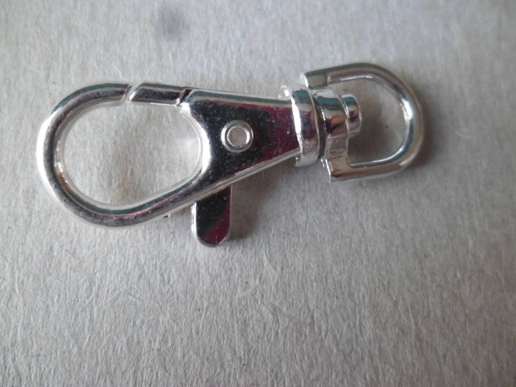 X 4 mousquetons pour porte-clés/porte-clefs axe pivotant plus brillant  argenté 37 x 16 mm - Un grand marché