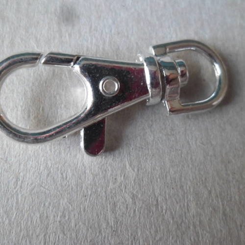 X 4 mousquetons pour porte-clés/porte-clefs axe pivotant plus brillant argenté 37 x 16 mm 