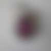 X 1 bouton pression ovale ciselé strass/perle rose argenté 18 mm 