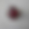 X 1 bouton pression ovale ciselé strass/perle rouge argenté 18 mm 