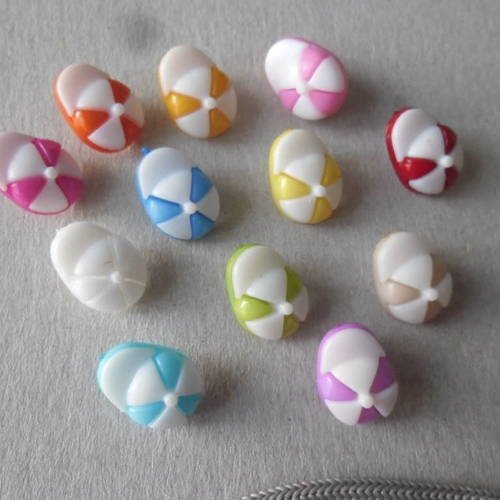X 10 mixte boutons motif casquette acrylique 15 x 11 mm 