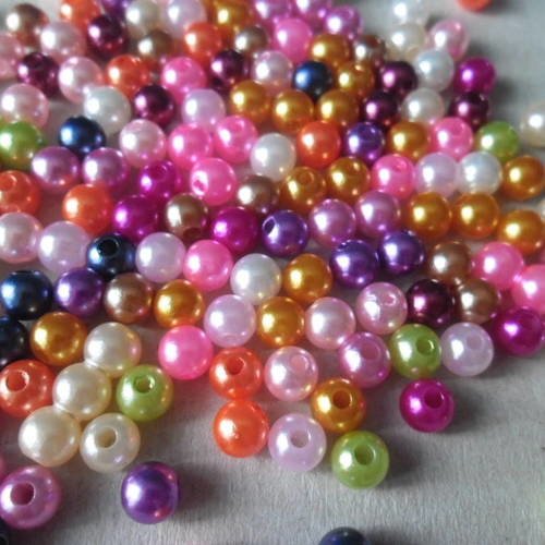 X 25 mixte perles verre intercalaires lisses multicolore 6 mm 