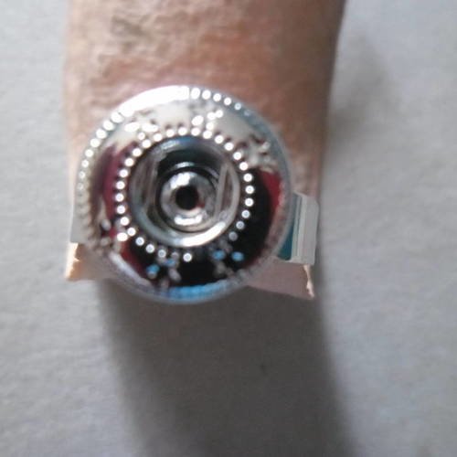 X 1 bague anneau support pour mini bouton pression click argenté sans nickel 17,3 mm 