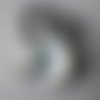 X 1 bouton pression click rond verre dôme motif oiseaux vintage argenté 18 mm 