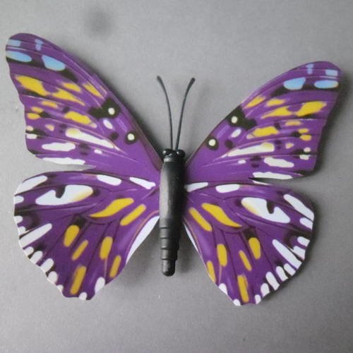 X 1 magnifique embellissement forme papillon multicolore à coller 8,8 x 6,8 cm 