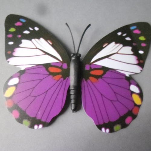 X 1 magnifique embellissement forme papillon multicolore à coller 9 x 7 cm 