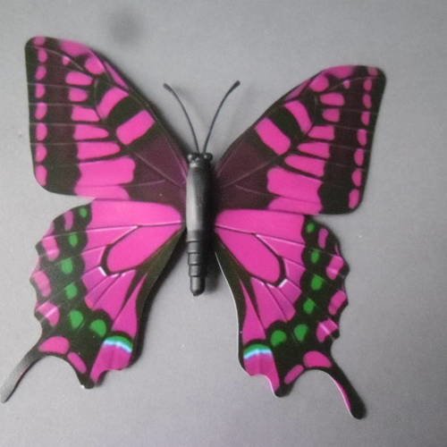 X 1 magnifique embellissement forme papillon multicolore à coller 8,5 x 8,5 cm 