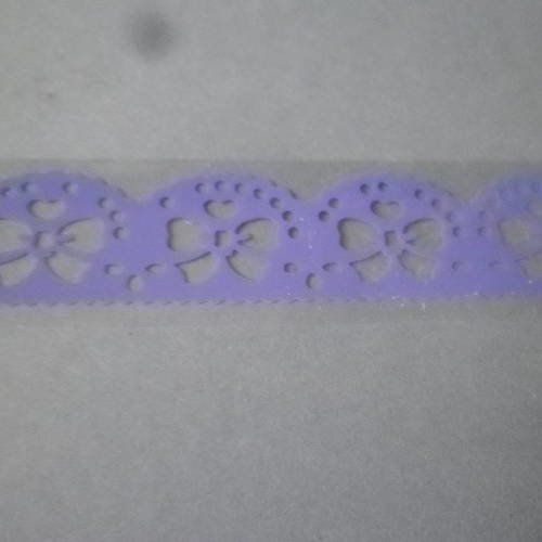 X 1 mètre de ruban adhésif dentelle violet motif nœud/coeur repositionnable scrapbooking 15 mm 