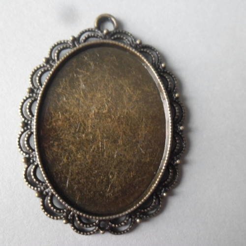 X 1 support 5,4 x 4,1 cm pendentif ovale ciselé couleur bronze pour camée/cabochon 
