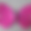 X 1 grand/magnifique embellisement forme papillon fuchsia motif rose à coller 12 x 9,5 cm 