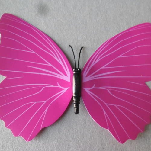 Petit papillon plume rose fuchsia-Design mouchetée 4 cm-jeu de 2 