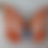 X 1 magnifique embellissement forme papillon ton orange à coller 8,5 x 6,5 cm 