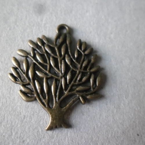 X 2 pendentifs motif arbre couleur bronze 31 x 25 mm 