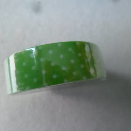 X 10 mètres de ruban adhésif masking tape vert motif pois blanc repositionnable 15 mm 