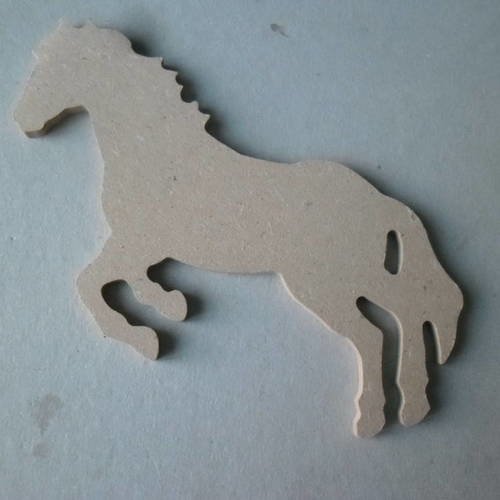 X 1 support bois médium naturel forme cheval à décorer 16,5 x 9,5 cm 