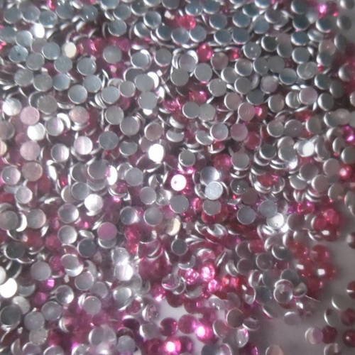 X 100 strass couleur rose foncé cristal facette à coller 2 mm 