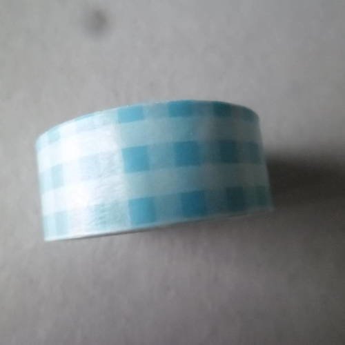 X 5 mètres de ruban masking tape adhésif vichy bleu repositionnable 15 mm 