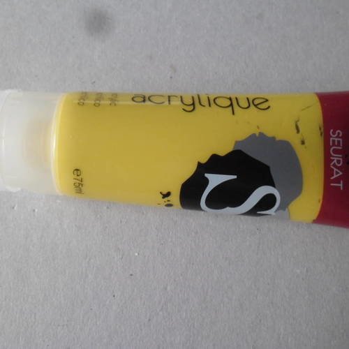 X 1 tube de peinture acrylique de couleur jaune 75 ml 