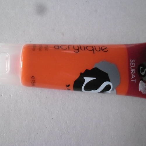 X 1 tube de peinture acrylique de couleur orange 75 ml 