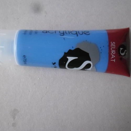 X 1 tube de peinture acrylique couleur bleu 75 ml 