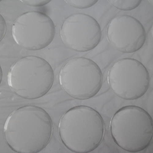 X 10 cabochons résine rond transparent à coller 20 mm 