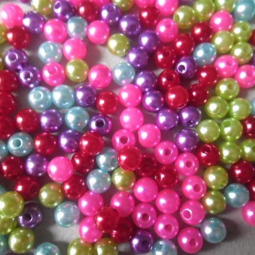 X 50 mixte perles en verre multicolore satiné 6 mm 