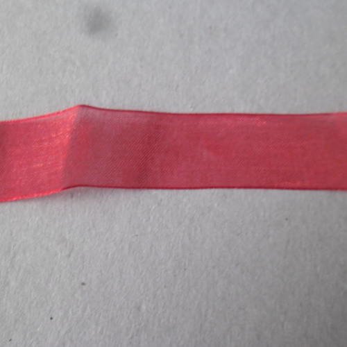 X 2 mètres de ruban organza uni couleur rouge satiné 20 mm 