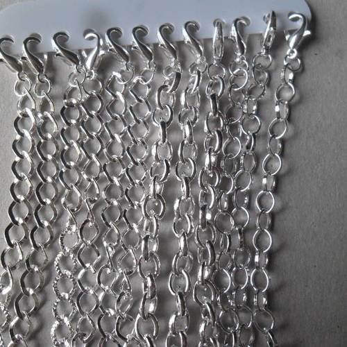 X 12 mixte supports bracelet avec fermoirs mousqueton 18 cm couleur argenté 4 modèles différents 