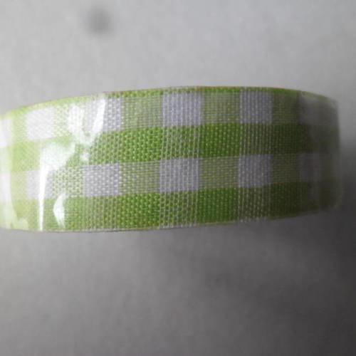 X 1 masking tape 5 mètres de ruban tissu adhésif vichy vert,blanc 100% coton 15 mm 