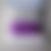 2 x 1 mètre de ruban fond gris motif aiguilles et uni  violet polyester 15 mm 