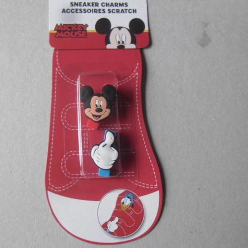 X 2 accessoires mickey pour chaussure à scratch 