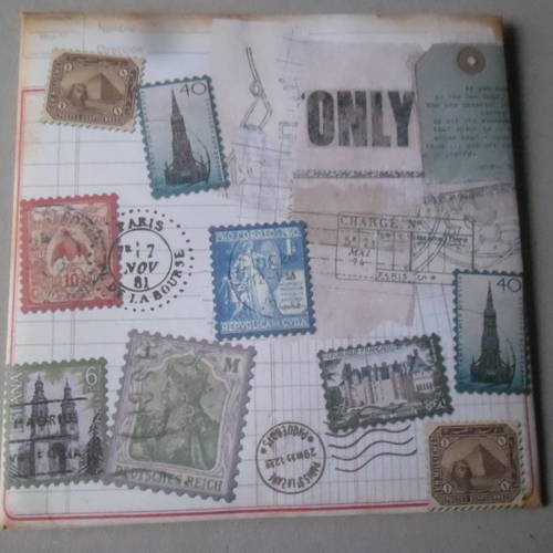 X 6 planches de timbres autocollants artemio vintage phare,châteaux,etc... 