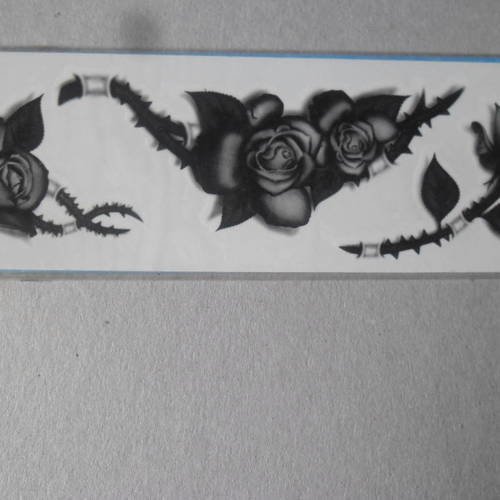 X 3 mixte magnifiques tatouages motif rose couleur  noir,gris 