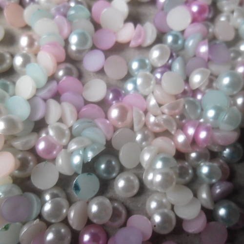 X 100 mixte demi-perles nacré de 4 mm de diamètre