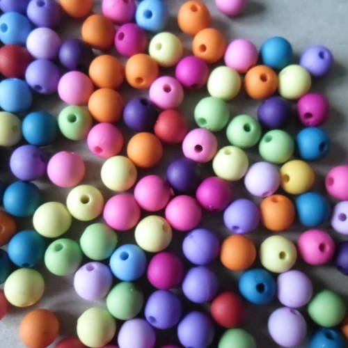 X 50 mixte perles intercalaires rond multicolore acrylique 8 mm 