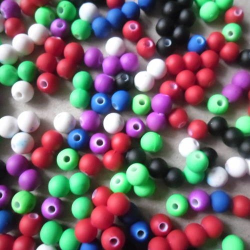 X 40 mixte perles fluo multicolore acrylique 6 mm 