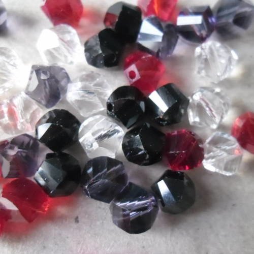 X 20 mixte perles cristal verre quartz facette hélice 8 x 7 mm 