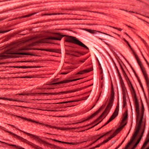 X 5 mètres de cordon coton ciré couleur rouge 1,5 mm 