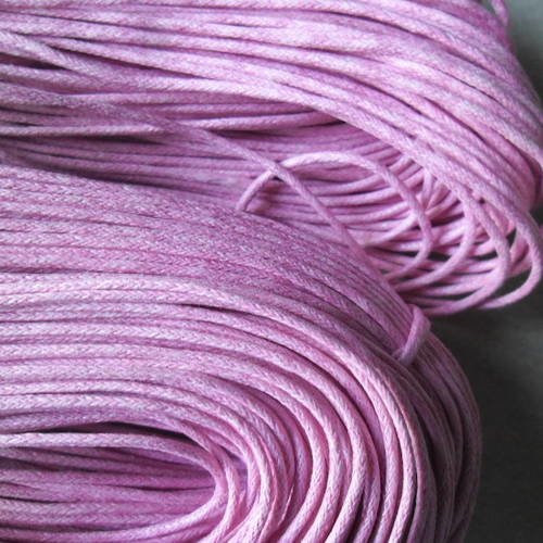 X 5 mètres de cordon coton ciré couleur rose 1,5 mm 