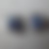 X 2 pendentifs breloques cœurs strass bleu argenté 12 x 10 mm 