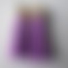 X 2 pendentifs pompons suédine violet clair gland plastique doré 6 cm 