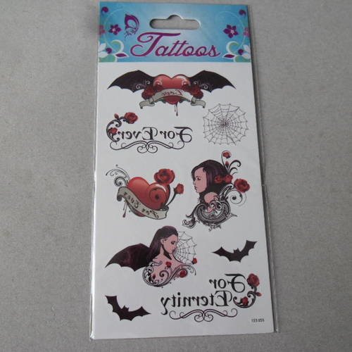 X 1 plaque de tatouage sur le thème des vampires 