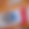 X 1 applique thermocollante ballon de foot,drapeau français 7 x 4,5 cm 