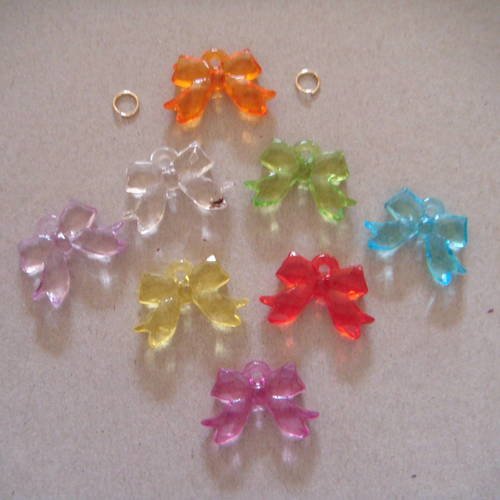 X 1 breloque en forme de nœud acrylique pour rainbow loom 