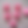 X 10 boutons enfant pomme sourire rose acrylique 17 x 17 mm 