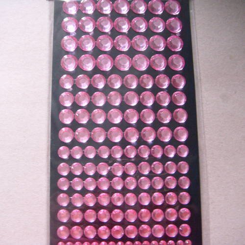 X 391 strass autocollants couleur rose à facettes de 5 tailles différentes 