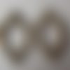 X 2 pendentifs/supports de camée ovale motif bronze 3,7 x 3,1 cm 