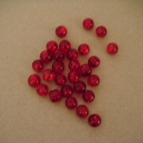 X 10 perles craquelées en verre rouge 8 mm de diamètre 
