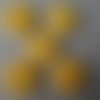 X 10 boutons ronds couleurs jaune/orangé à 2 trous en résine 23 mm 